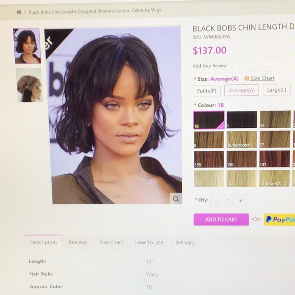 Synthetic Capless Rihanna Wig - Picture 10 of 13
